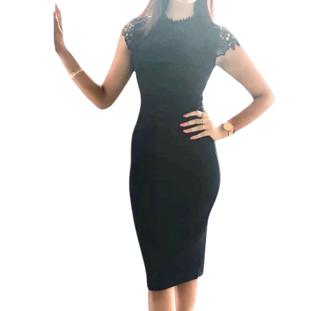 𝐏𝐎𝐑𝐓𝐒 𝐈𝐍𝐓’𝐋 Black Lace cut-out Dress - Picture 9 of 9